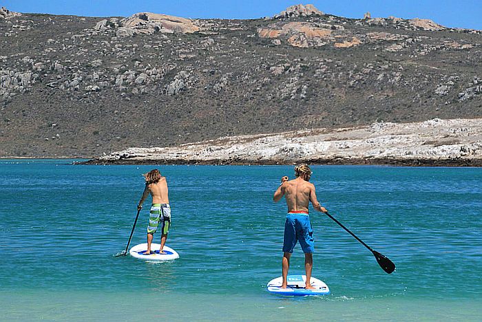Stand-up paddle boarding, Langebaan, Cape West Coast